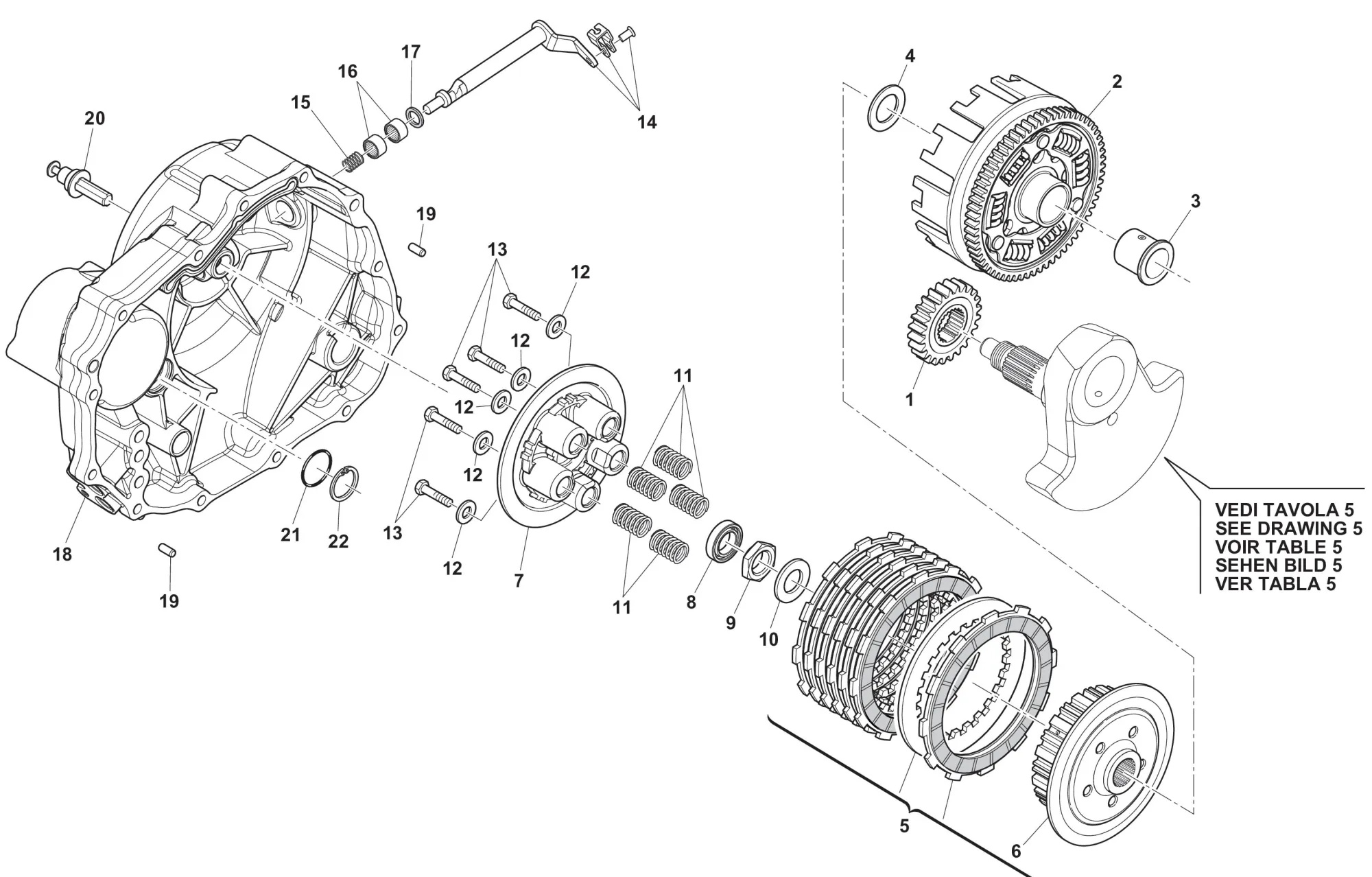 Kupplung - Motordeckel rechts