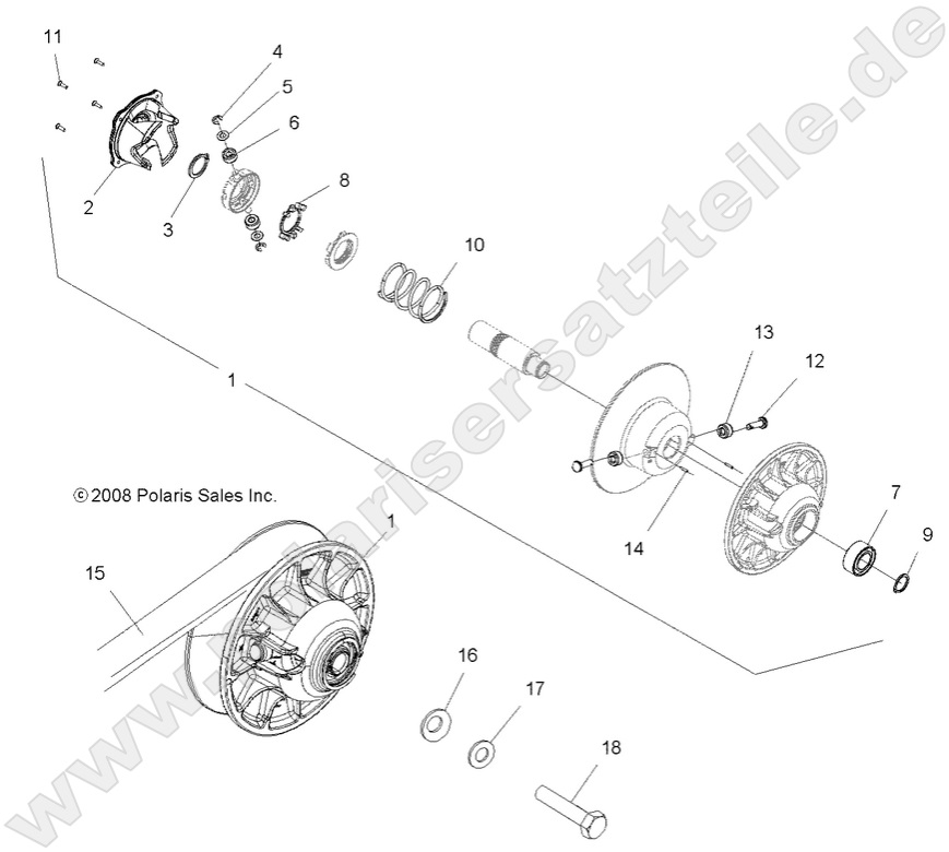 DRIVE TRAIN, SECONDARY CLUTCH DRIVE TRAIN, SECONDARY CLUTCH