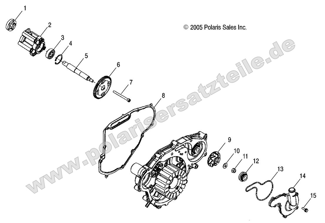 Engine, Oil Pump and Water Pump