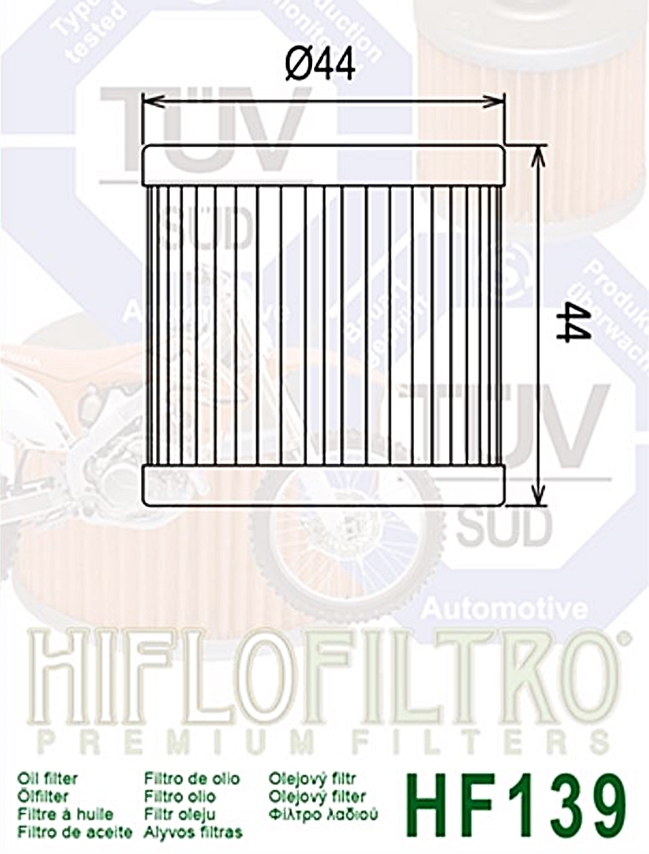 Hiflofiltro Ölfilter Hiflo HF139 Arctic Cat DVX 400