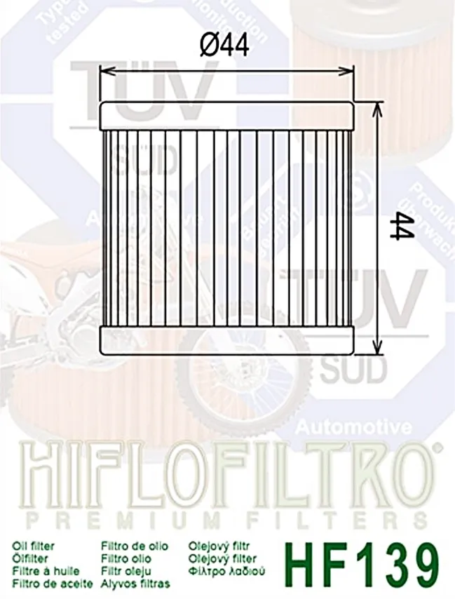 Hiflofiltro Ölfilter Hiflo HF139 Arctic Cat DVX 400