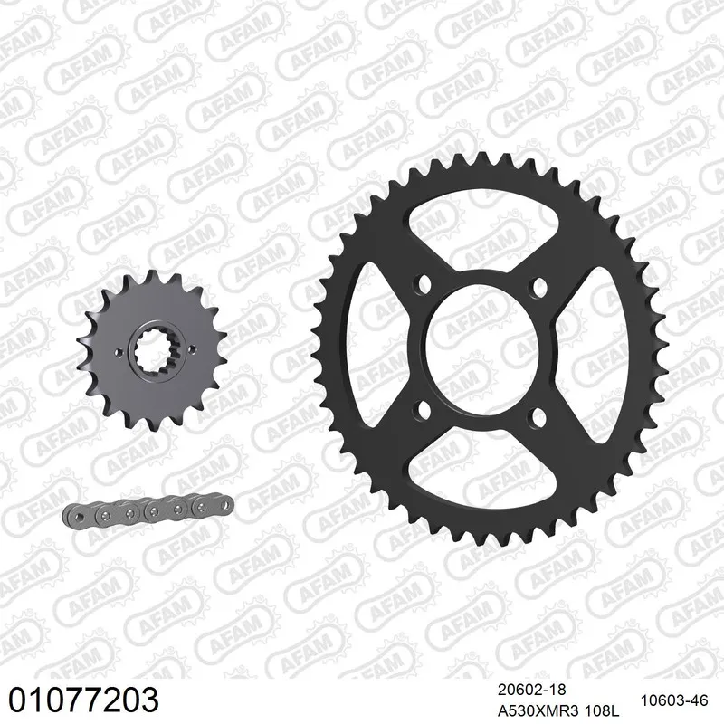 01077203 AFAM Kettensatz Stahl 530 XMR3 18x46 - Honda CB 750 K 1980-81 - 01077203