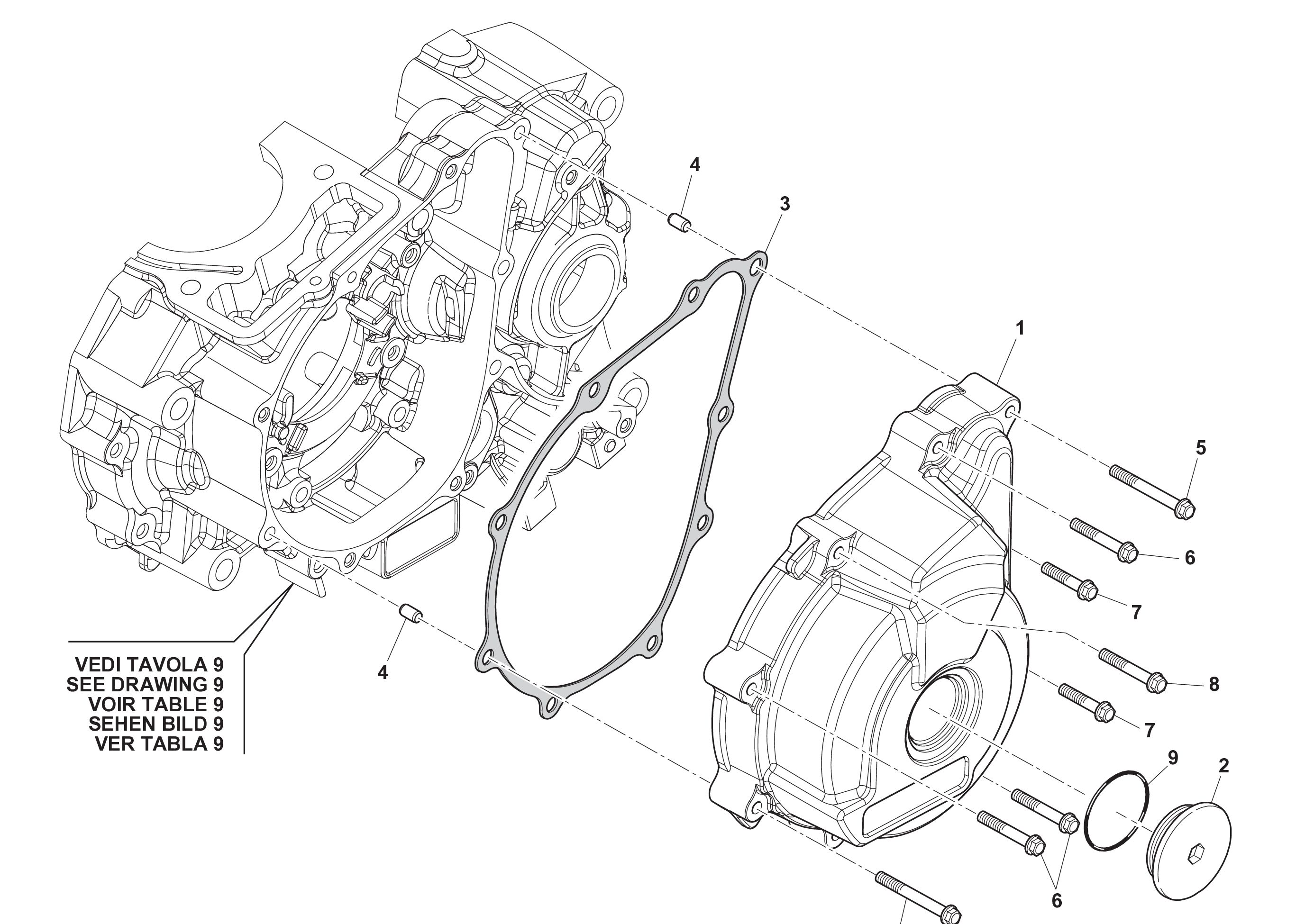 Motorgehäusedeckel links Motorgehäusedeckel links