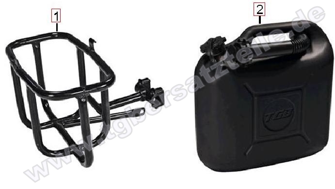 Benzinkanister u. Halter