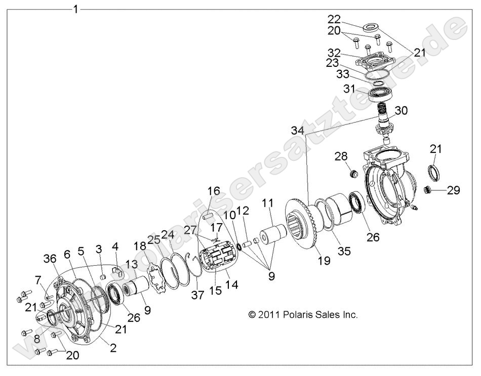 DRIVE TRAIN, FRONT GEARCASE INTERNALS