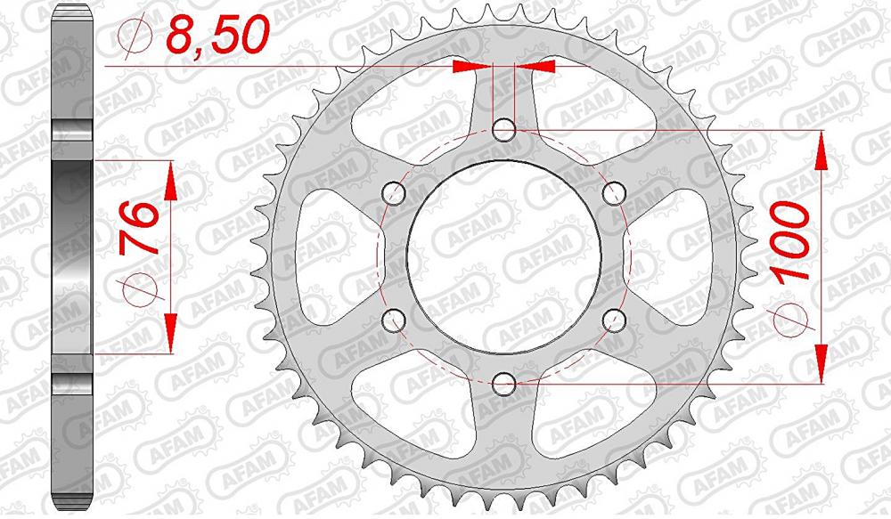 AFAM Kettensatz Stahl 428 XMR-G 14x48 - Yamaha YZF-R 125 2008-18