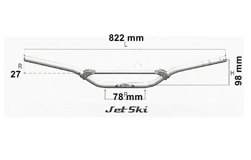 Afam Jetski Aluminium Lenker JET3 - Silber 22 mm