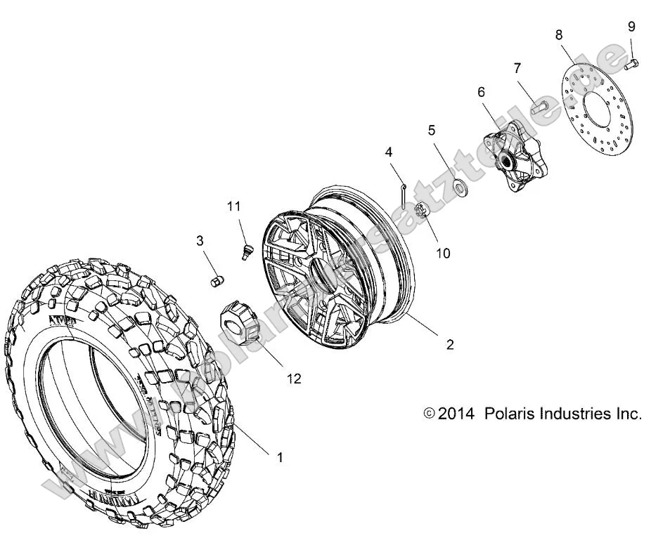 Wheels, Front Tier and Brake Disc (49ATVWHEELFRT15ACE570) Wheels, Front Tier and Brake Disc (49ATVWHEELFRT15ACE570)