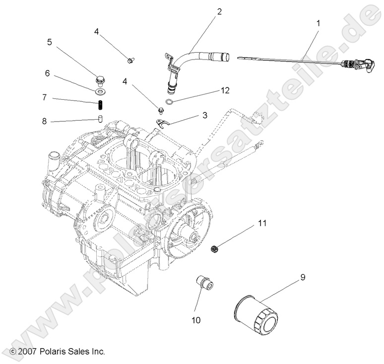 ENGINE, DIPSTICK and OIL FILTER