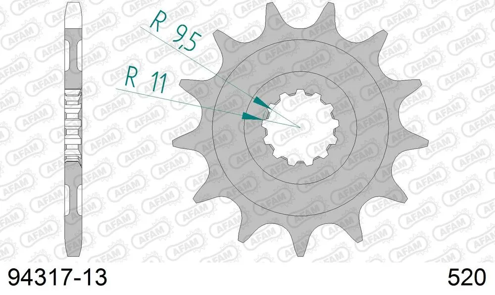 94317-13 AFAM Kettensatz Aluminium 520 XRR3-G 13x51 - T.m. MX 250 Fi 2012-20 - KIT108901