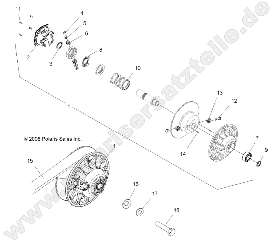 DRIVE TRAIN, SECONDARY CLUTCH DRIVE TRAIN, SECONDARY CLUTCH