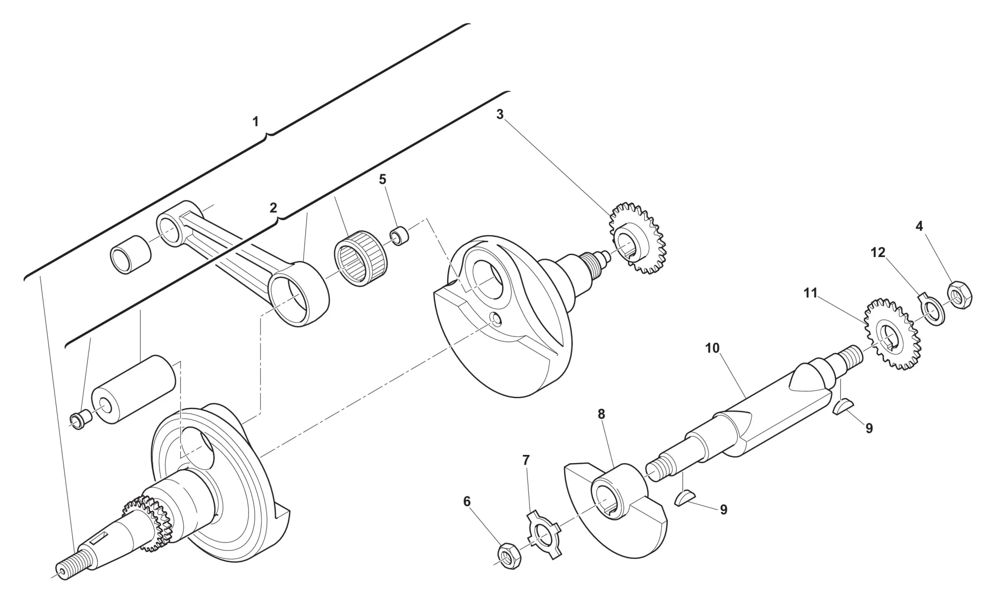 Kurbelwelle / Auswuchtwelle