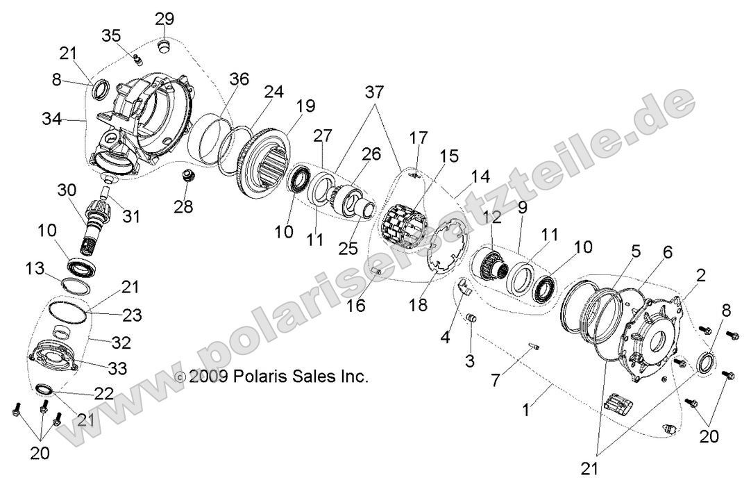Drive Train, Front Gearcase internals (built 3/04/10 and before)