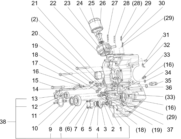Kurbelgehäuseabdeckung links Kurbelgehäuseabdeckung links
