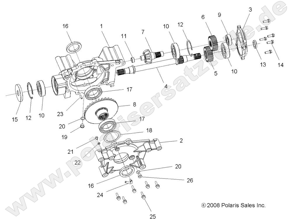 DRIVE TRAIN, MID GEARCASE INTERNALS DRIVE TRAIN, MID GEARCASE INTERNALS