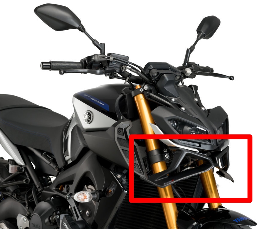 Puig Naked Front Downforce Spoiler - mattschwarz - Yamaha MT-09 /SP 2017-20  - 3482J