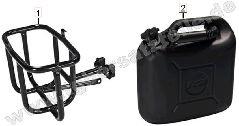 Benzinkanister u. Halter