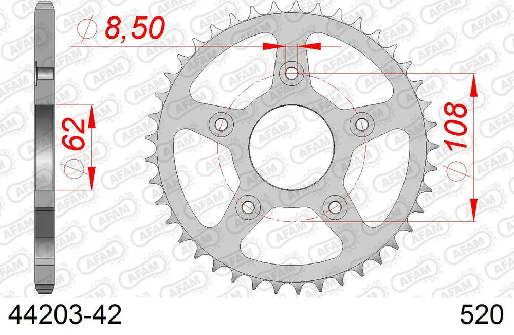 AFAM Kettensatz Stahl 520 MR2-G 15x42 - Aprilia 125 Pegaso 1992-96 - 03513603