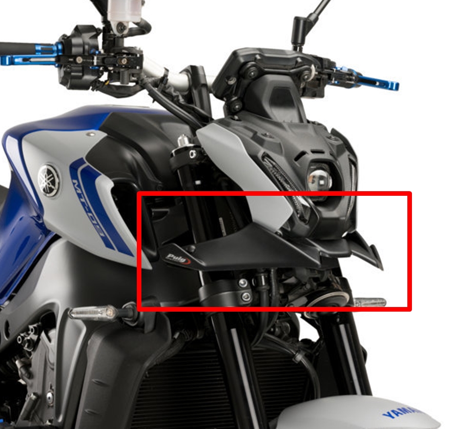 PUIG Naked Front Downforce Spoiler - mattschwarz - Yamaha MT-09 2021-23 - 21133J