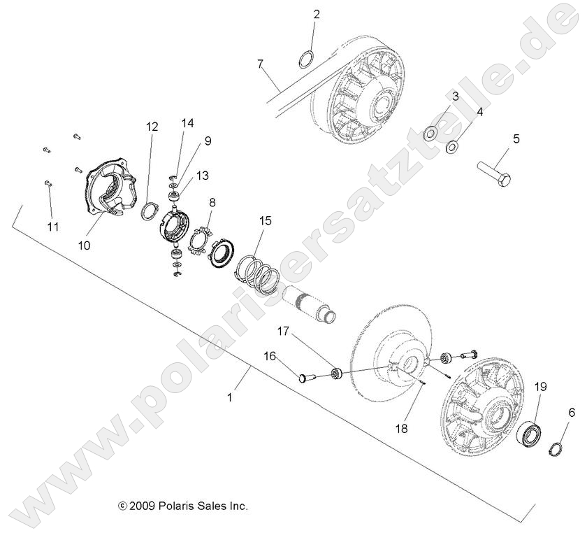DRIVE TRAIN, SECONDARY CLUTCH DRIVE TRAIN, SECONDARY CLUTCH