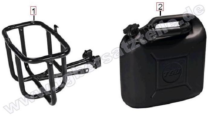 Benzinkanister u. Halter