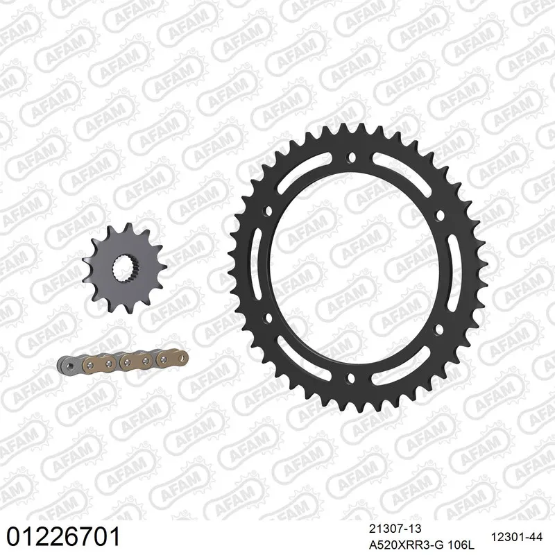 01226701 AFAM Kettensatz Stahl 520 XRR3-G 13x44 - Yamaha TT 250 R 1999-04 - 01226701