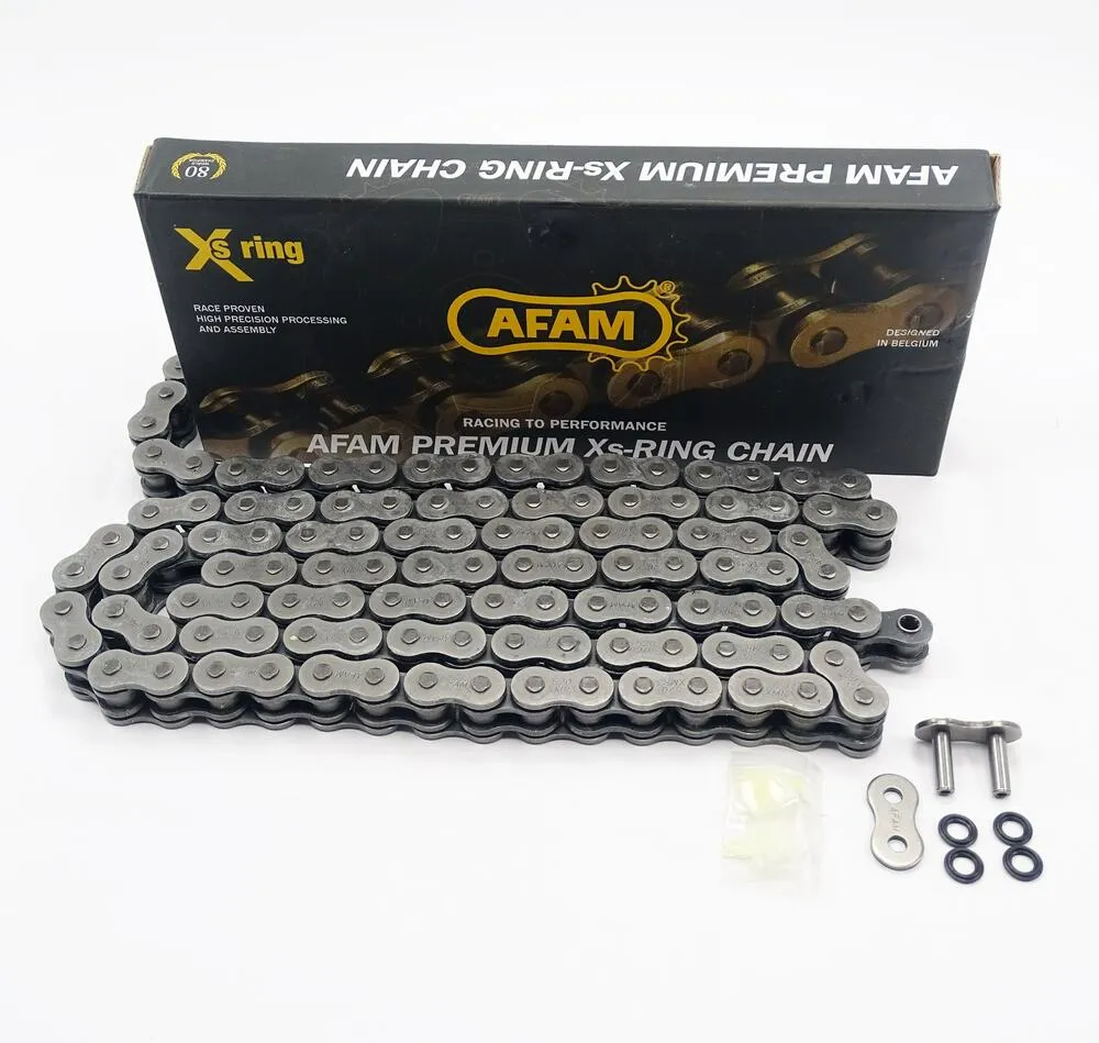 AFAM_XMR3_Kette_525_XS_Ring_Stahl_Gesamt_Bild AFAM XMR3 Kette 525 XS-Ring Stahl - 112 Glieder - Nietschloß - Straße