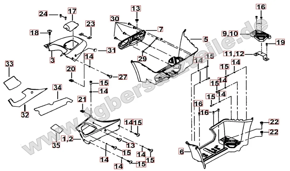 Fußstützen - Tankabdeckung Fußstützen - Tankabdeckung