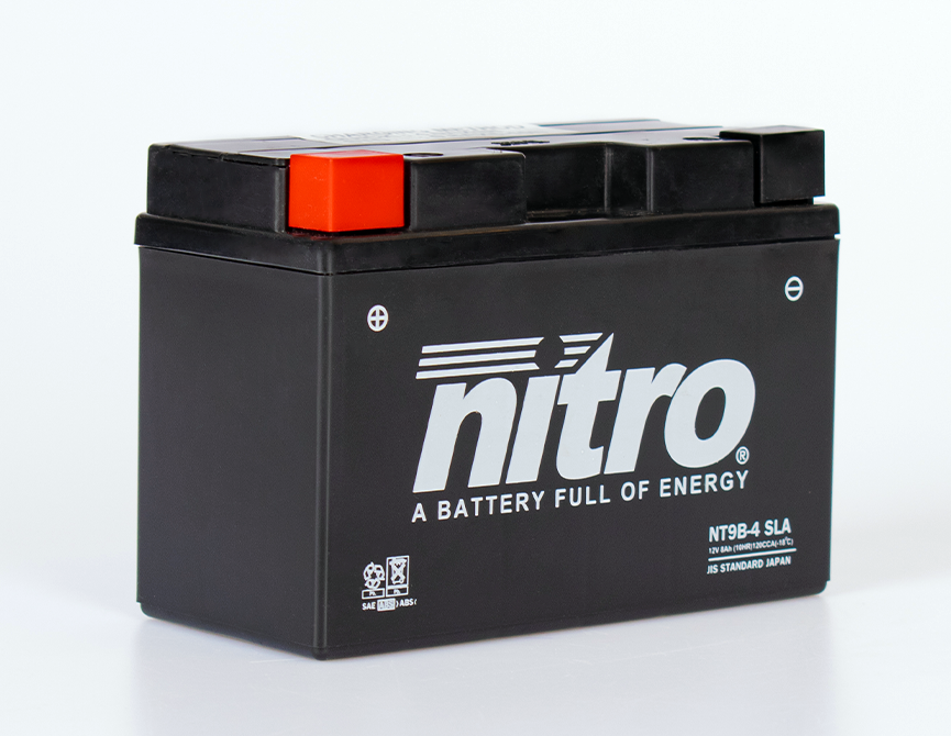 Nitro NT9B-4 SLA GEL AGM Batterie 12V 8AH - Einbaufertig (YT9B-BS YT9B-4)