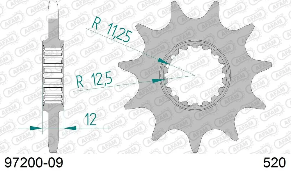 AFAM Kettensatz Aluminium 520 MR2-G 9x42 - Gasgas TXT 125 Pro 2004 - 09613680