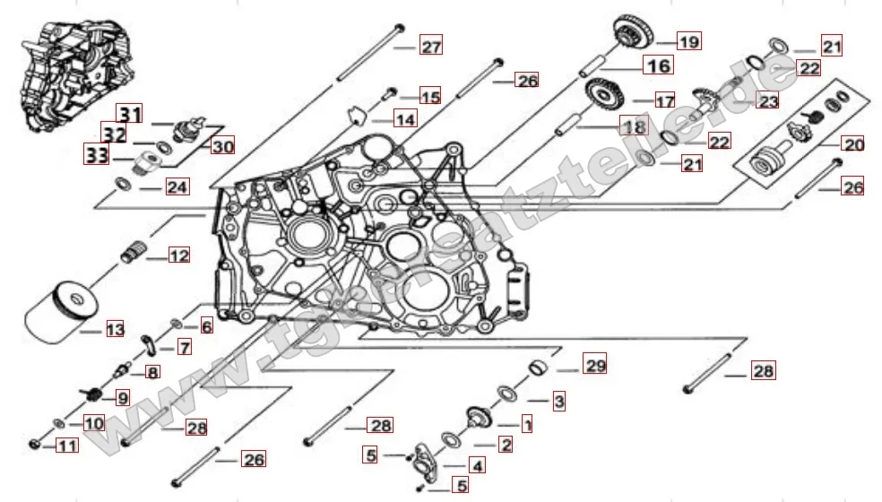 Motorgehäuse links 1 Motorgehäuse links 1