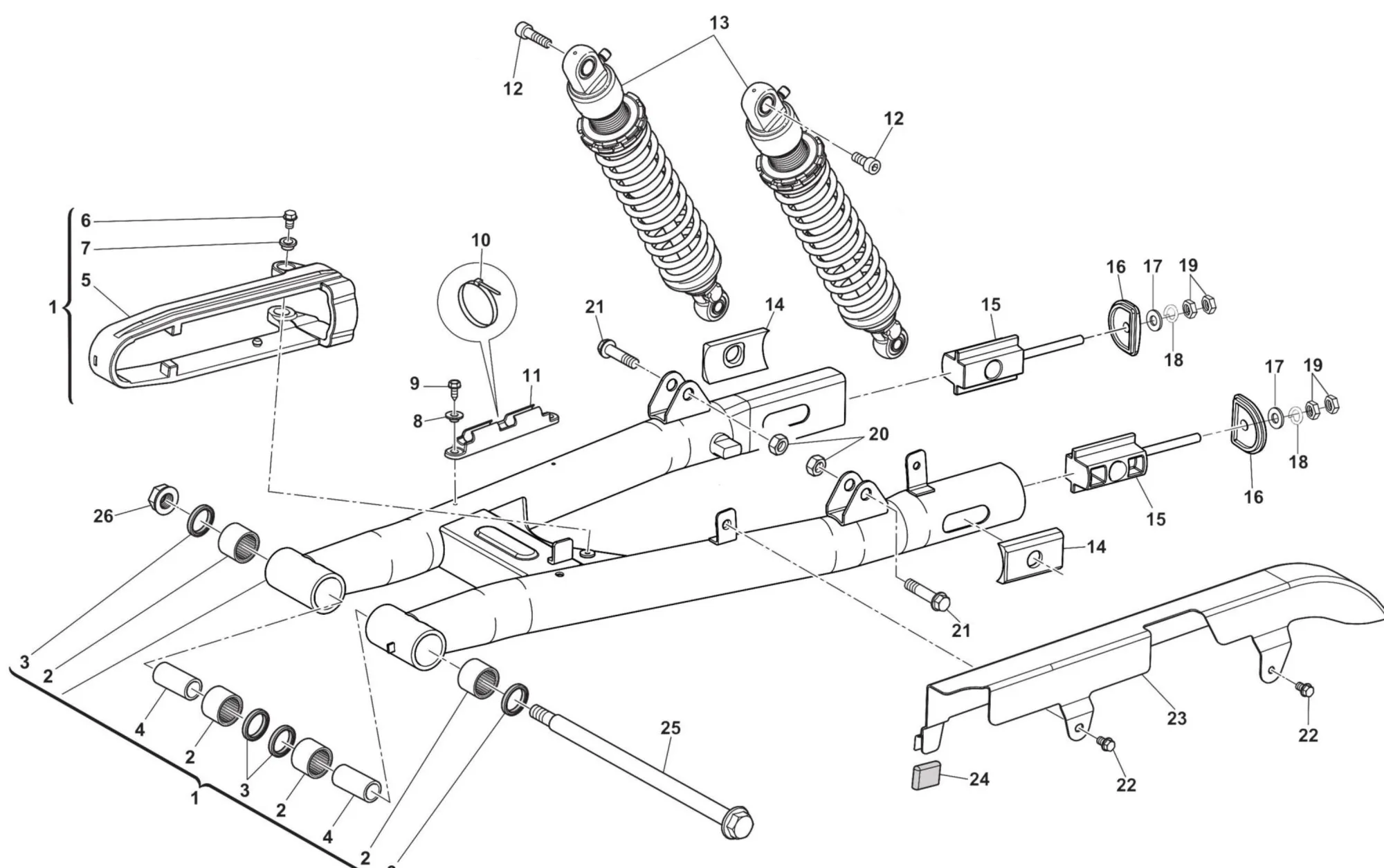 Hinterradschwinge / Stoßdämpfer