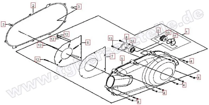 Gehäusedeckel links
