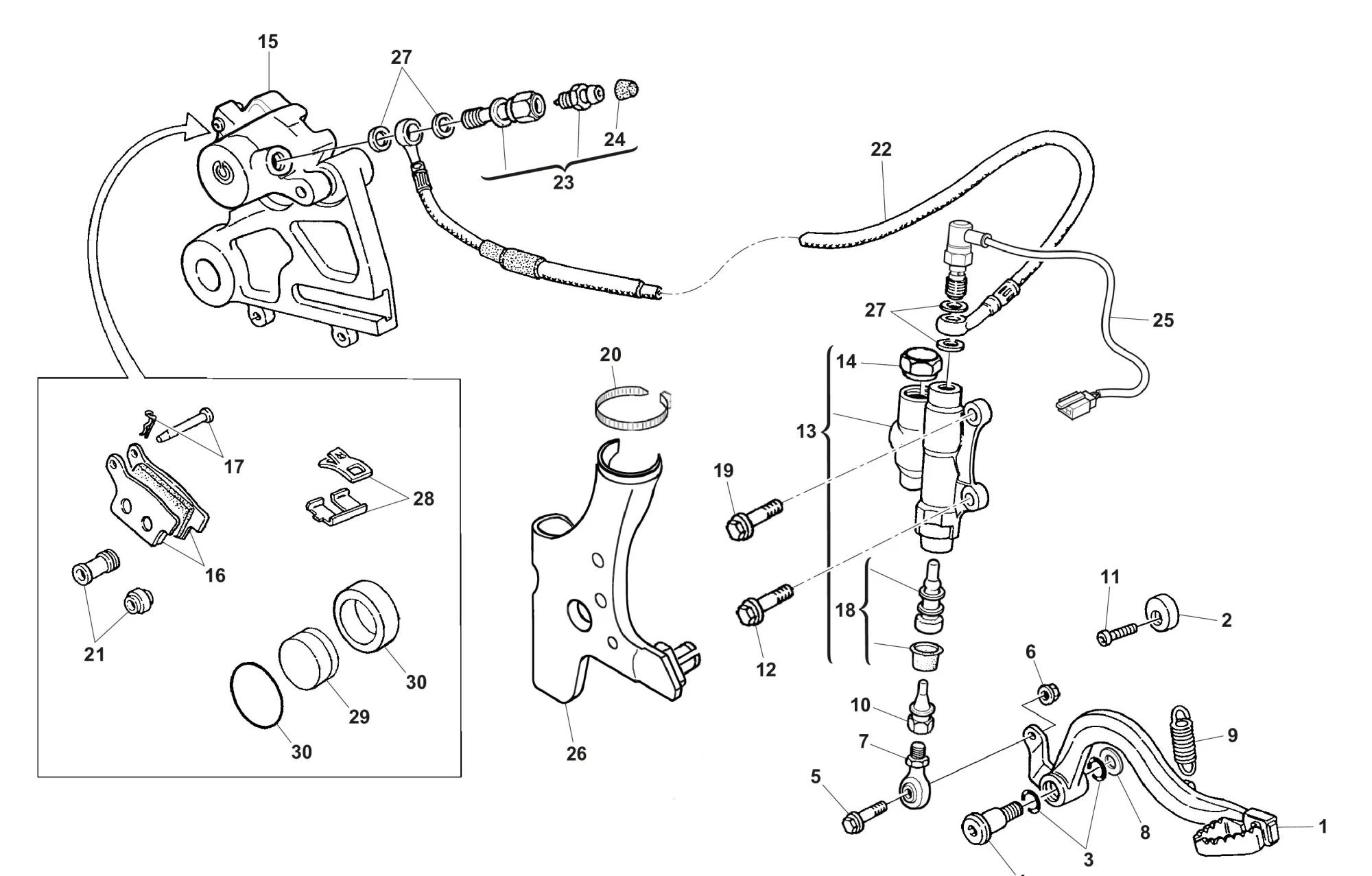 Bremssystem hinten RS 300 / 500 Bremssystem hinten RS 300 / 500