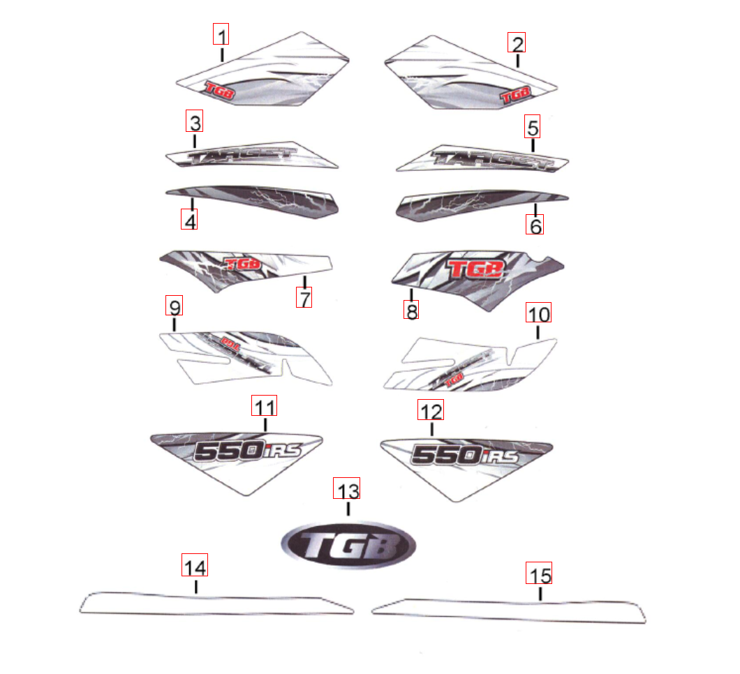 Aufkleber 2 für weißes Fahrzeug