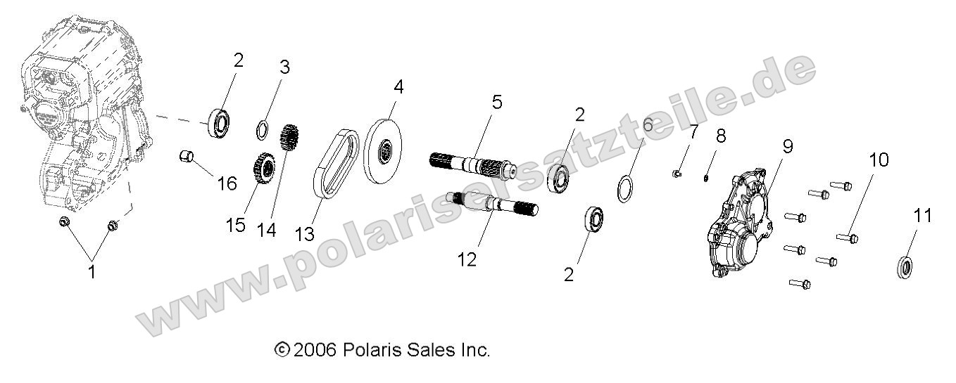 Drive Train, Main Gearcase Output Shaft