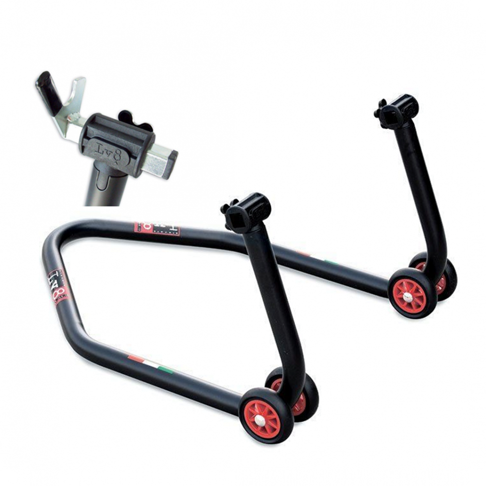 LV8_Diavol_Montagesta_nder_hinten_mit_V_Aufnahme LV8 Diavol Motorrad Hinterrad Montageständer mit V-Gabelaufnahme