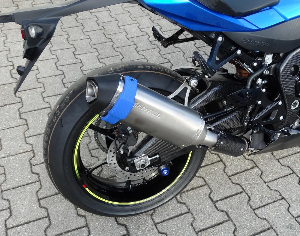 Universal Racing Endschalldämpfer Protektor Rund blau