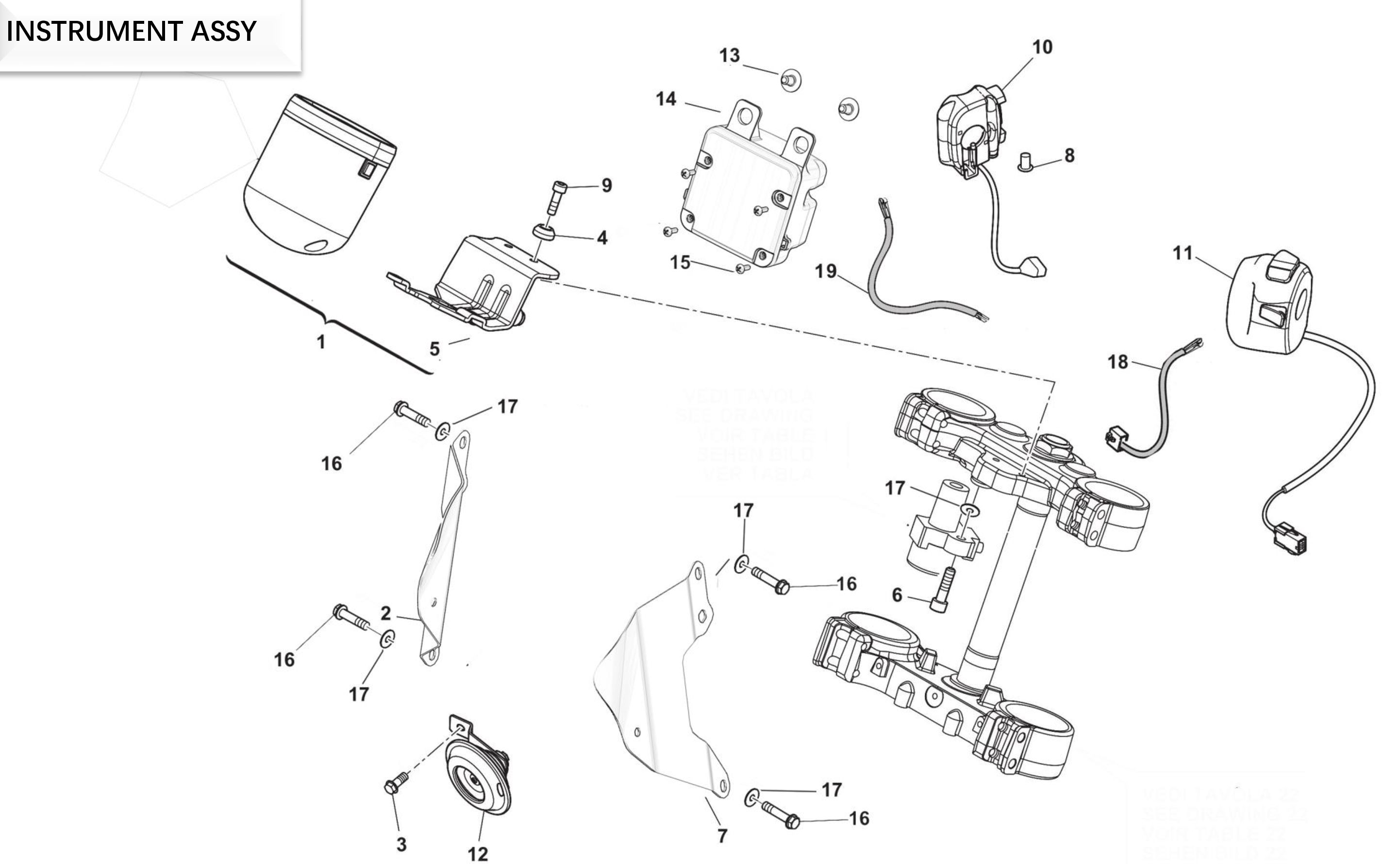 Tachometer / Lenkerschalter Tachometer / Lenkerschalter