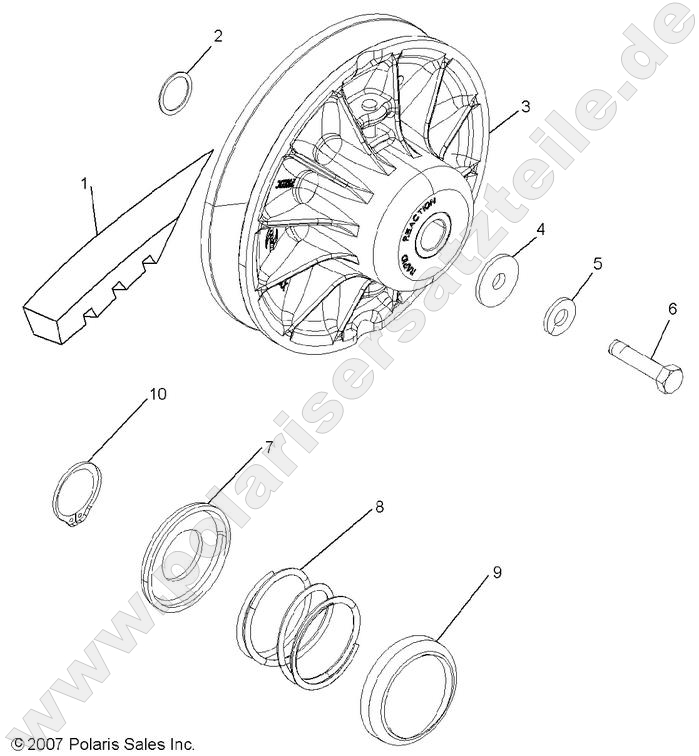 DRIVE TRAIN, SECONDARY CLUTCH