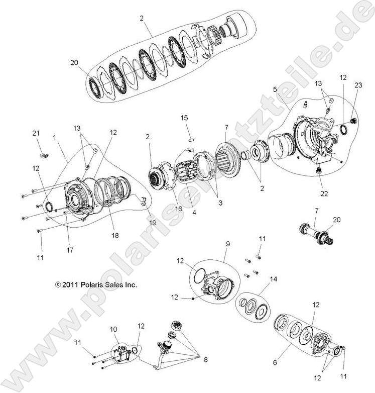 DRIVE TRAIN, FRONT GEARCASE INTERNALS DRIVE TRAIN, FRONT GEARCASE INTERNALS