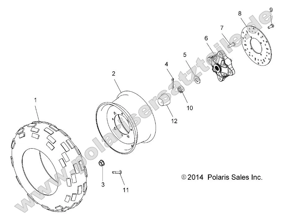 Wheels, Front Tire and Brake Disc (49ATVWHEELFRT14SP325) Wheels, Front Tire and Brake Disc (49ATVWHEELFRT14SP325)