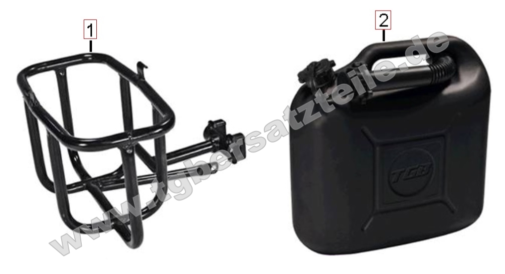 Benzinkanister und Halter