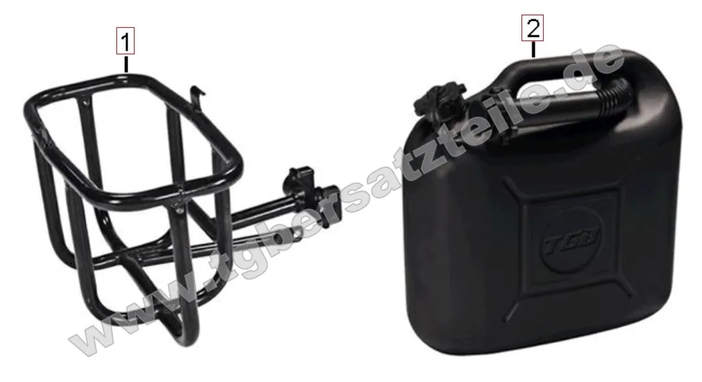 Benzinkanister und Halter