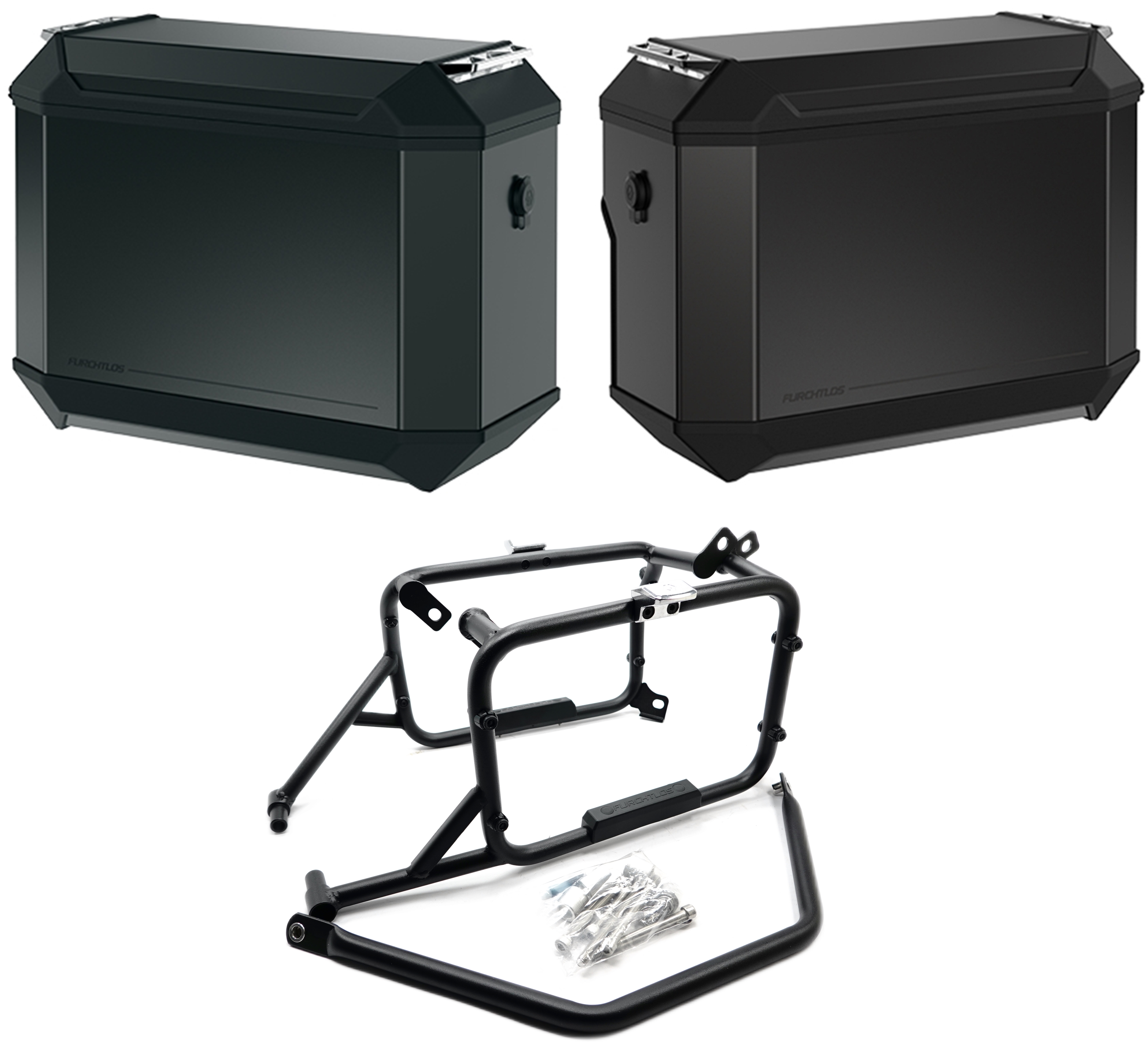 Furchtlos RANGER OFFSET Seitenkofferträger inkl. Seitenkoffer Set anthrazit - Triumph Tiger 900 2020-24