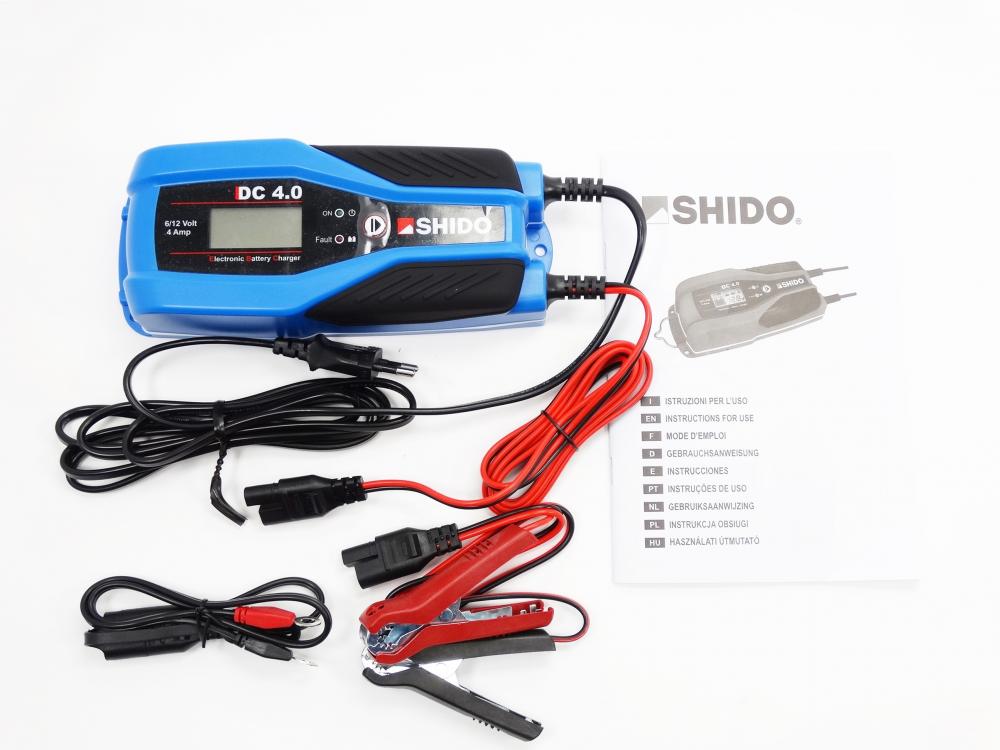 Shido DC4.0 Batterieladegerät 6V / 12V 4A für Blei-Säure + Lithium Batterie