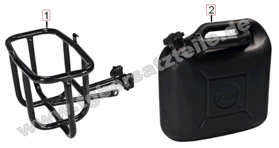 Benzinkanister und Halter