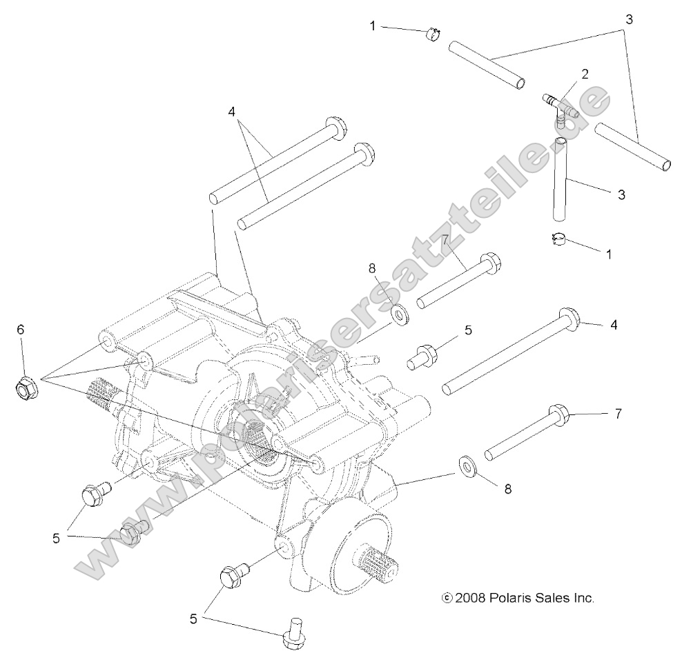 Drive Train, Mid Gearcase Mounting Drive Train, Mid Gearcase Mounting