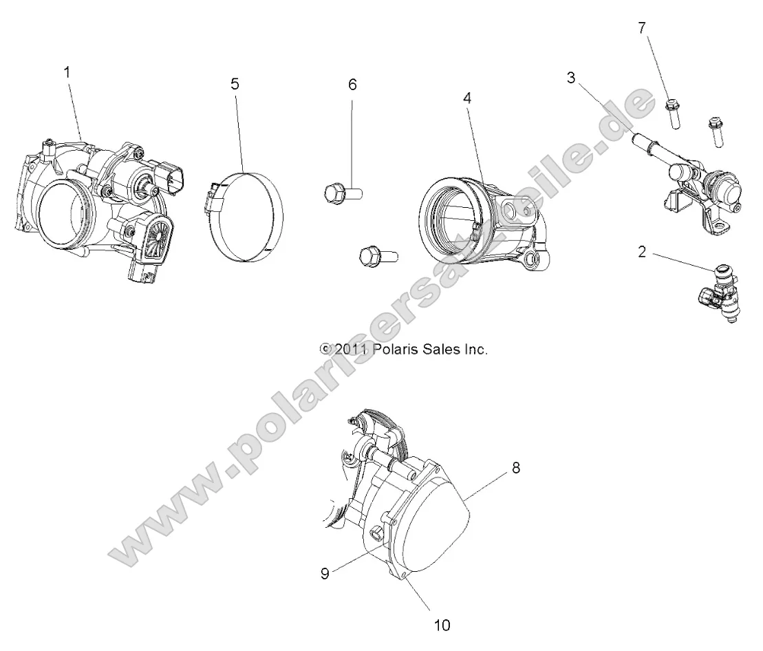 Engine, Throttle Body and Fuel Rail
