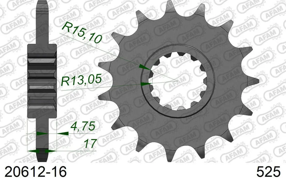 20612-16 AFAM Kettensatz Stahl 525 XSR2-G 16x42 - Honda CBR 600 RR 2024 - KIT109171